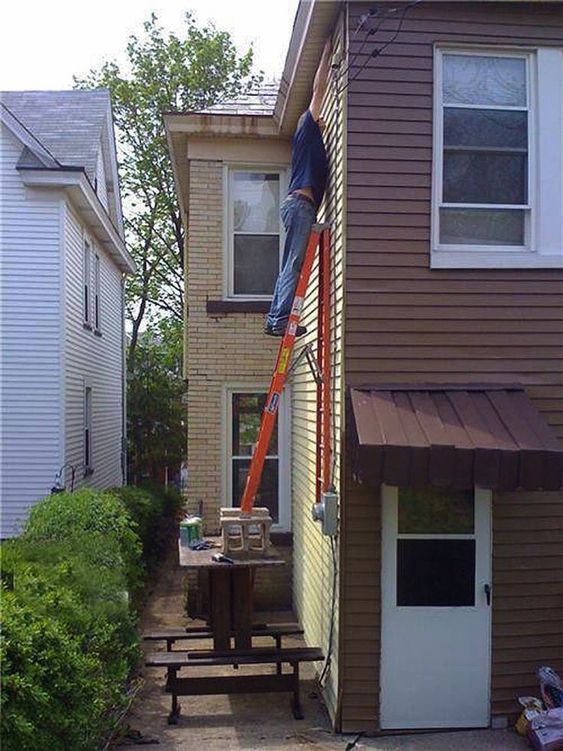 Dangerous Ladder Misuse